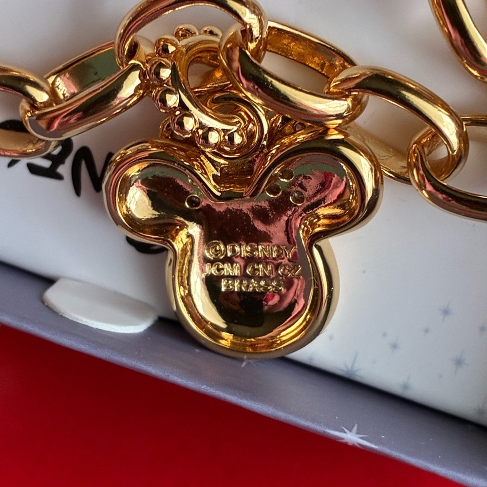 Disney Gold Bracelet with Pink Bow Charm - Picture 3 of 6
